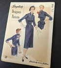 Vtg 1950'S  SIMPLICITY DESIGNER'S PATTERN  #8293  Partially Cut  Sz 12 30