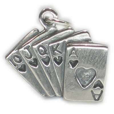 Spielkarten Sterling Silber Charm .925 x 1 Kartenspiele Charms