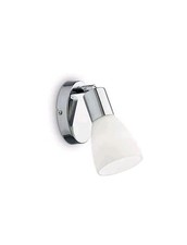 Applique moderna in metallo cromato vetro specchio bagno parete muro 1 LUCE E14