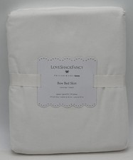 Pottery Barn Teen LoveShackFancy Bow QUEEN Bedskirt ~ Ivory