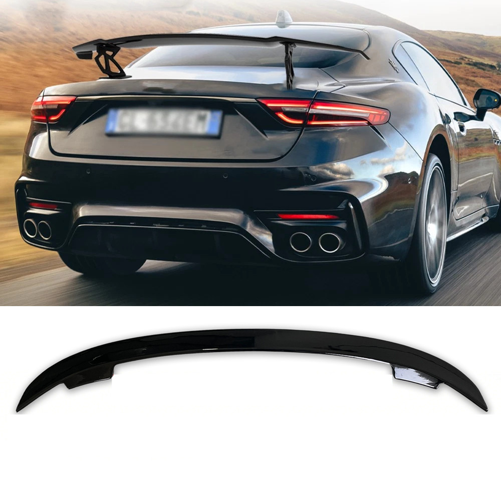 Gloss Black Rear Trunk Spoiler Lip Roof Tail Wing For Maserati GranTurismo Y