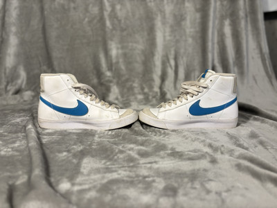 Nike Blazer Mid 77 GS White Laser Blue Sneakers Youth 5.5Y Leather Lace Up