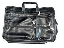 Vintage Briefcase Computer Black Travel Business Pleated Bag SKU - VG007 Paints