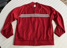 Adidas Red Medium (M) Mens Vintage Striped Track Jacket VTG
