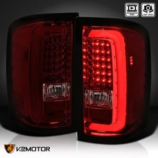 Red/Smoke Fits 2014-2018 GMC Sierra 1500 2500 3500 LED Bar Tail Lights Lamp