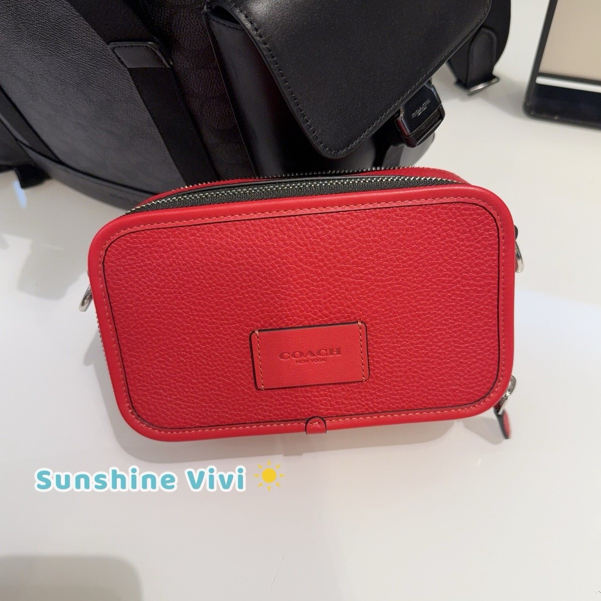 【中古】My Word Coach (輸入版) NWT Coach Wyatt Crossbody Bag Leather True Red CM113 | eBay