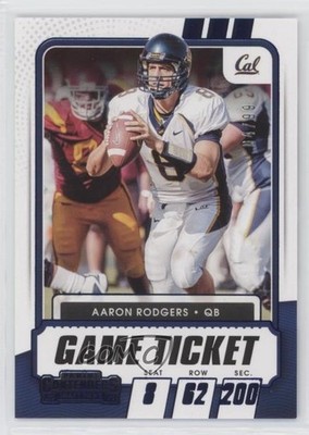 2021 Panini Contenders Draft Picks Game Ticket Blue 4/99 Aaron Rodgers #6 0wq