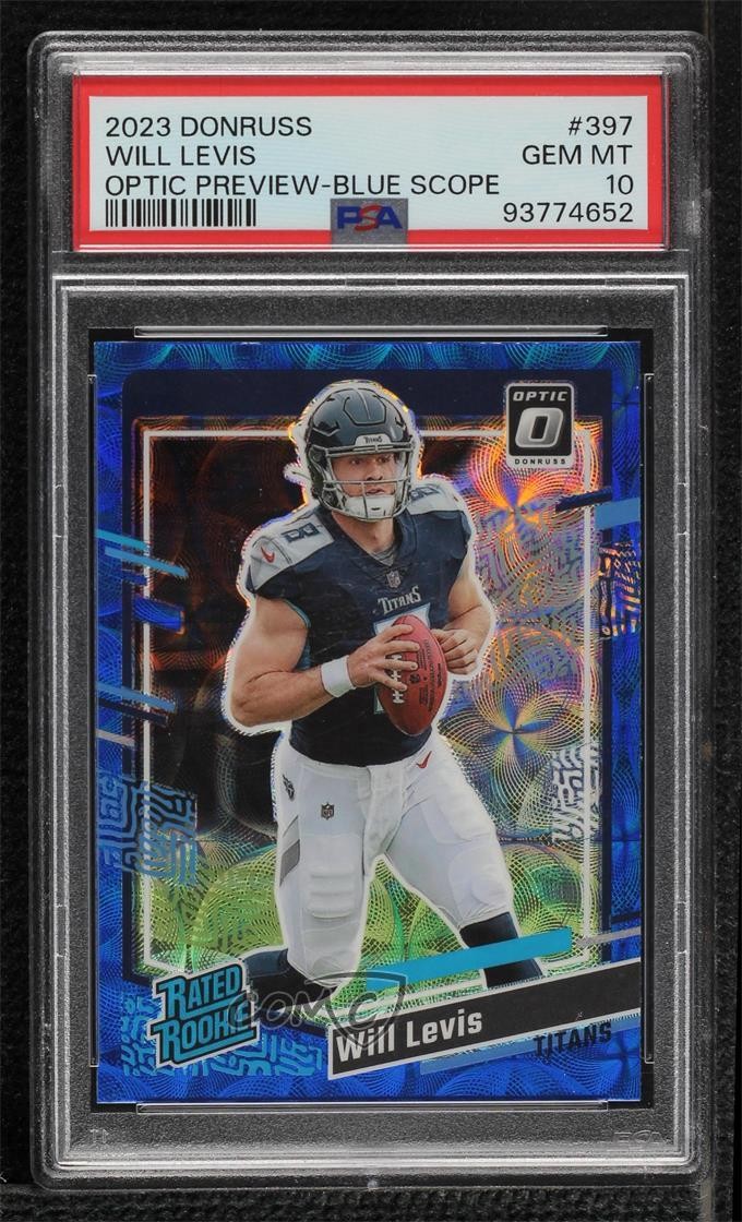 2023 Donruss Optic Preview Blue Scope Prizm Will Levis PSA 10 Rookie RC 17a5