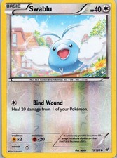 Pokemon TCG Swablu 73/108 Roaring Skies Rev Holo LP