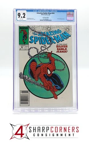 1988 MARVEL AMAZING SPIDER-MAN #301 TODD MACFARLANE COVER NEWSSTAND ED CGC 9.2