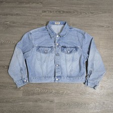 Vintage Guess Jeans Denim Jacket Women’s Large Cropped 80s 90s USA Made Trucker