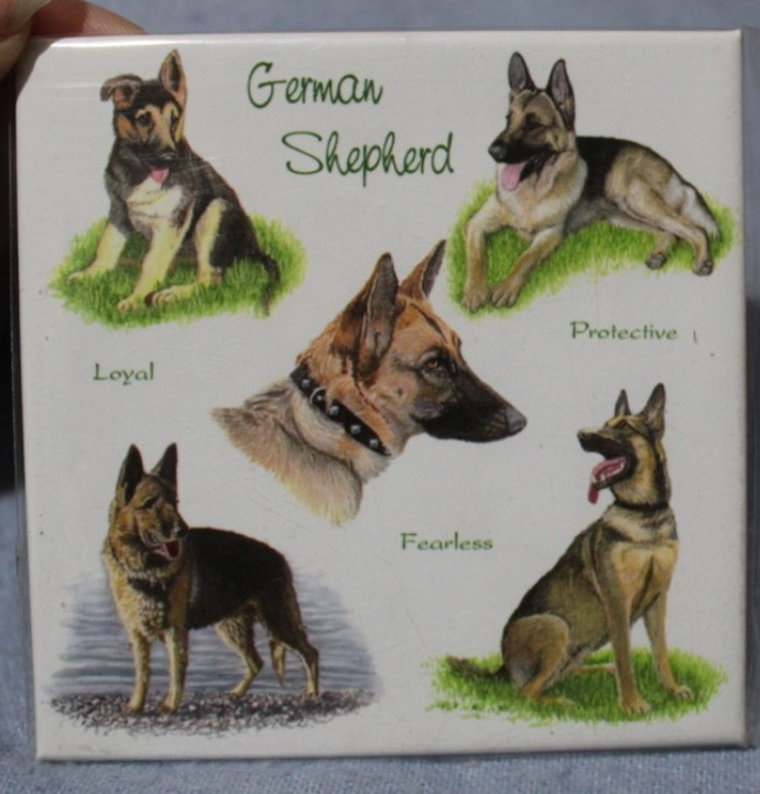 German Shepherd Dogs Printed Fridge Magnet Loyal- Fearless - Protective7.5cm New