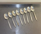 STERLING Silver Lunt Vintage Small Spoons Set Of 8 - 249 grams net weight