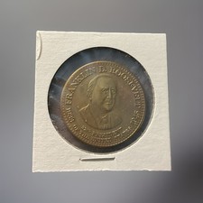 1992 Shell Presidential Coin Game Franklin D Roosevelt Token Bronze Medal