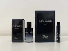 DIOR Sauvage EDP Splash 0.34 oz 10ml & Elixir Sample Spray 1ml