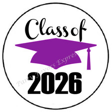 CLASS OF 2026 PURPLE GRADUATION ENVELOPE SEALS LABELS STICKERS