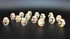 Vtg 1970s Macrame Ceramic Beads Southwestern Style Speckled 1-1/2" Lot of 15