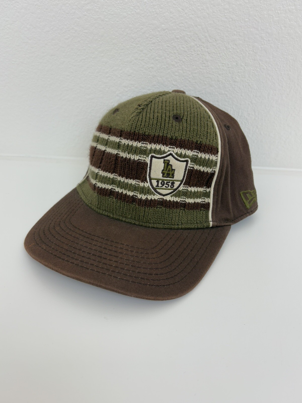 MLB Los Angeles Dodgers 1958 New Era Men's Fitted Medium-Large Hat Cap Brown