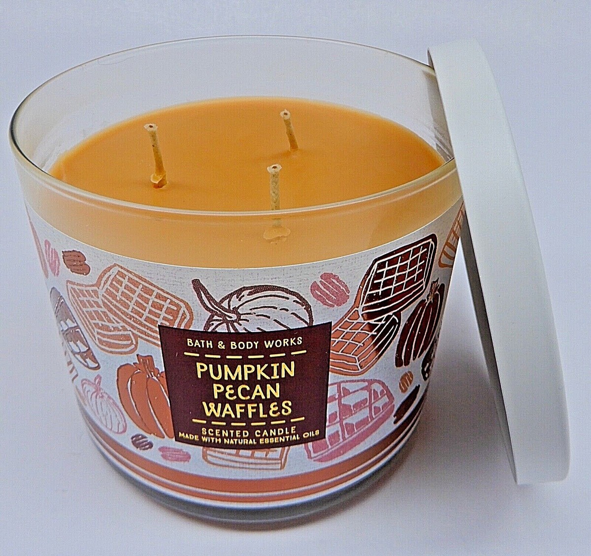 BATH & BODY WORKS PUMPKIN PECAN WAFFLES 3 WICK SCENTED CANDLE 14.5