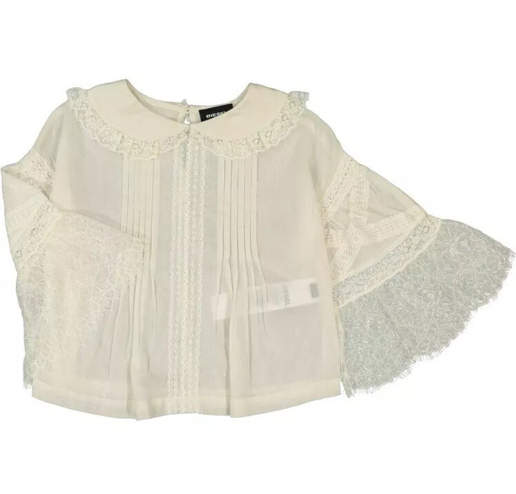 Girl DIESEL Cream Lace Wide Sleeve Top Size 16 years NEW RRP £150