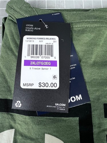 Under Armour Women's Freedom Green Banner T-Shirt sz. XXL NWT New - Picture 7 of 7