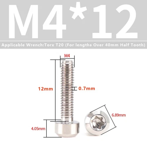 M4M5M6M8M10 Titanium Bolts Taper Cone Socket Head Motorcycle Modification Screws - Picture 169 of 205