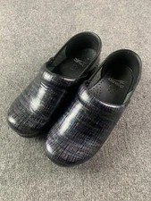 Dansko Womens Professional Clog Patent Leather Size 37(6.5-7) Crosshatch Rainbow