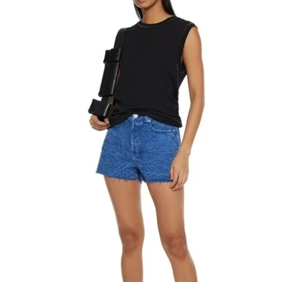 Rag Bone Maya Acid Wash High Rise Relaxed Button Fly Denim