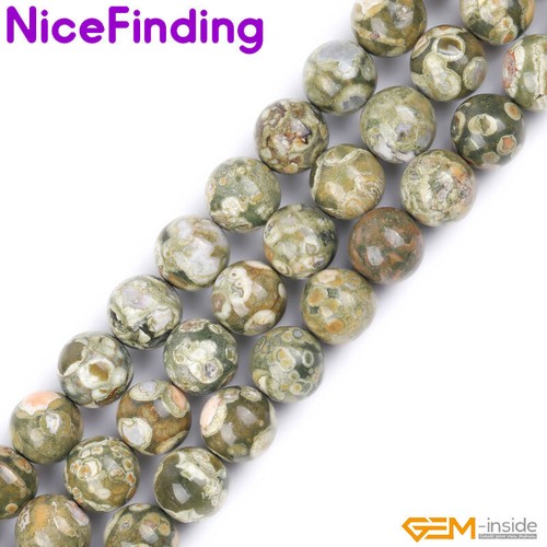 Natural 3A Green Rhyolite Jasper Round Gemstone Beads For Jewelry Making 15" US - Picture 5 of 37