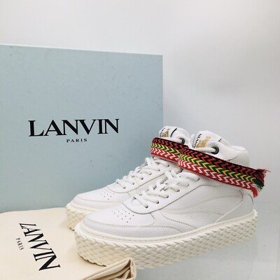 Lanvin Curbies 2 - White Leather High Top Men s Sneakers Size EU 41 US 8 M