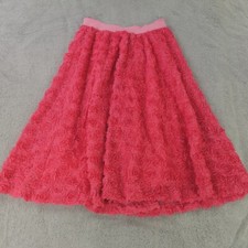 Maeve Anthropologie Skirt Womens Small Pink Midi Floral Applique NWT