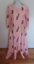 New Pink Stitched Cotton Blend Kurti / Kurta / Tunic Size 40