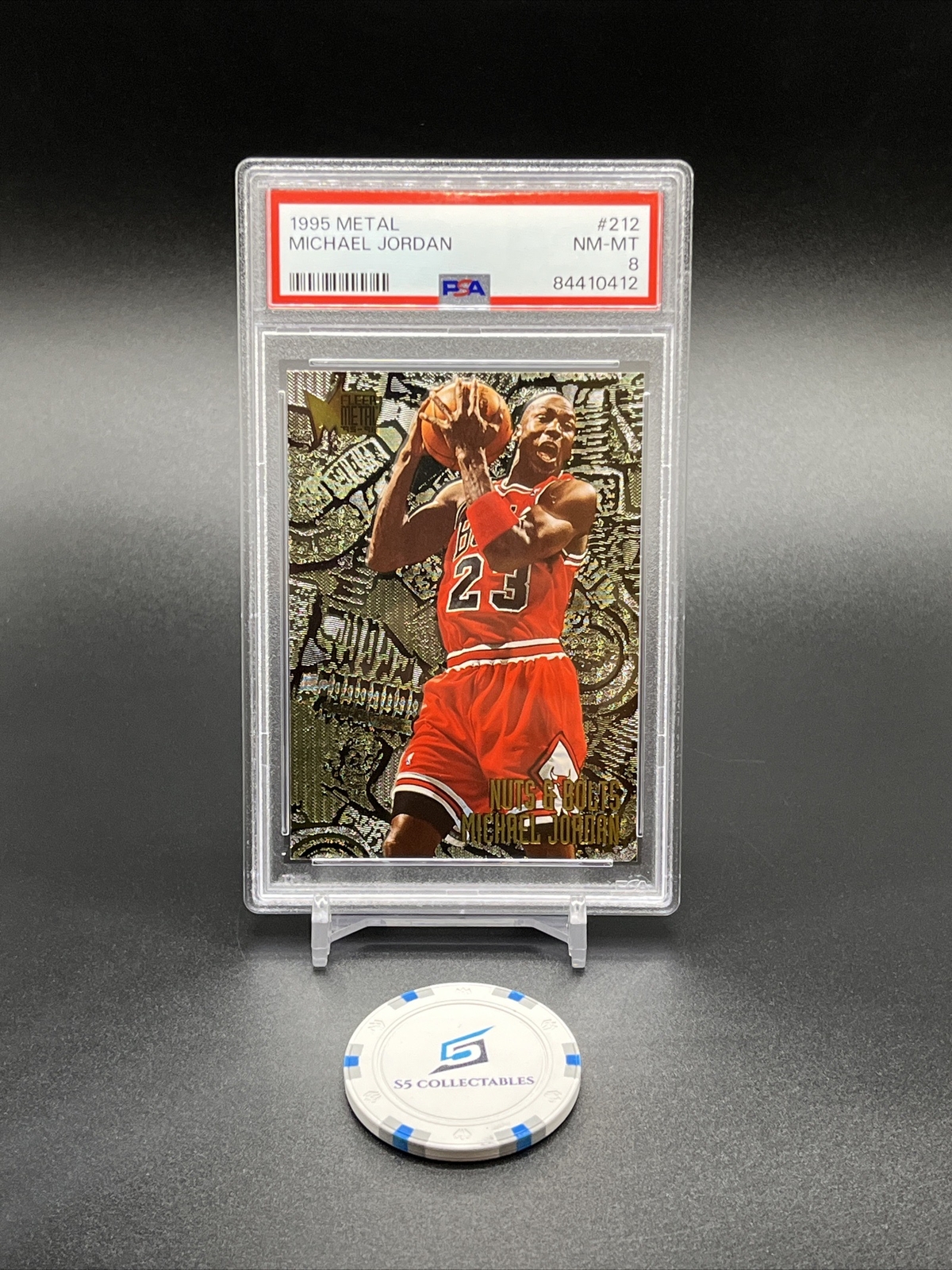 1995 Michael Jordan Fleer Metal 212 Nuts and Bolts HOF PSA 8