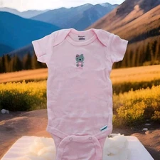 Gerber Baby Girls Short Sleeve Onesies Pink Cutie 0-3M