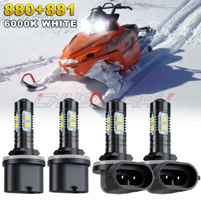 For Arctic Cat CrossFire R 8 LE 2009-2010 4x 894 & 893 LED Headlight Combo Bulbs