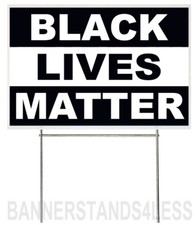 18x12 Inch BLACK LIVES MATTER Yard Sign with Stake - kb1s