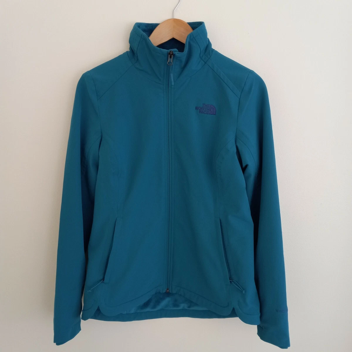 The North Face Womens Teal Blue Soft Shell Jacket Fleece Lining