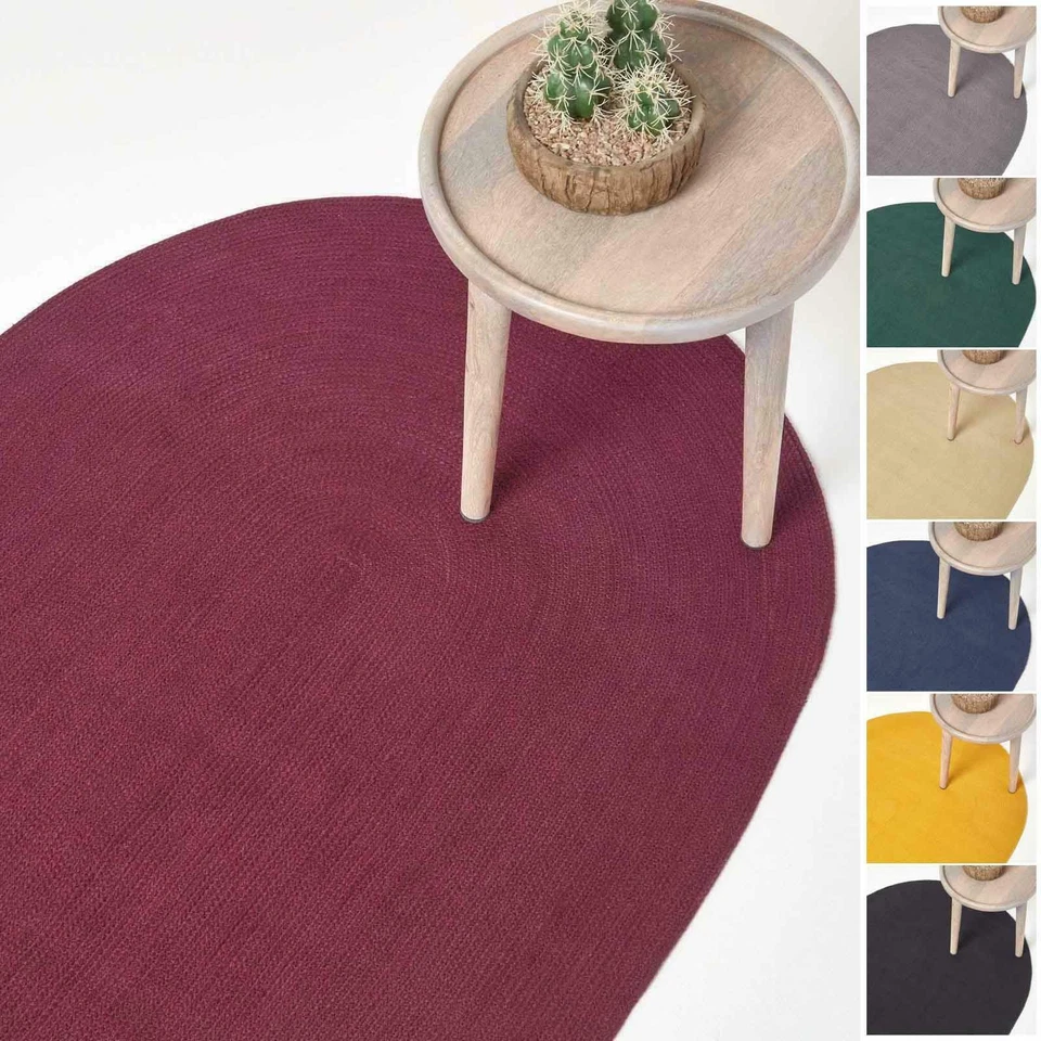 Handmade Braided Oval & Round Rug For Bedroom & Living Room Reversible Small Rug - Image 1 of 1