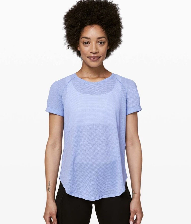 Lululemon Hydrangea Blue Open Up Tie Back Tee Shirt Short Sleeve