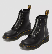 Botas Dr. Martens para mujer talla 5 negras 1460 doble cremallera cuero Wanama con cordones nuevas sin etiquetas