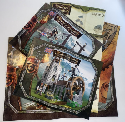 Lot of Mega Bloks Pirates Of The Caribbean Instruction Books & Poster 1027