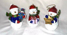 Snowman LED Color Changing Christmas Tree Ornaments 3  B H