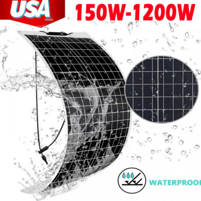 150W 300W 600W 900W Flexible Solar Panel Kit Off-Grid Mono For ...