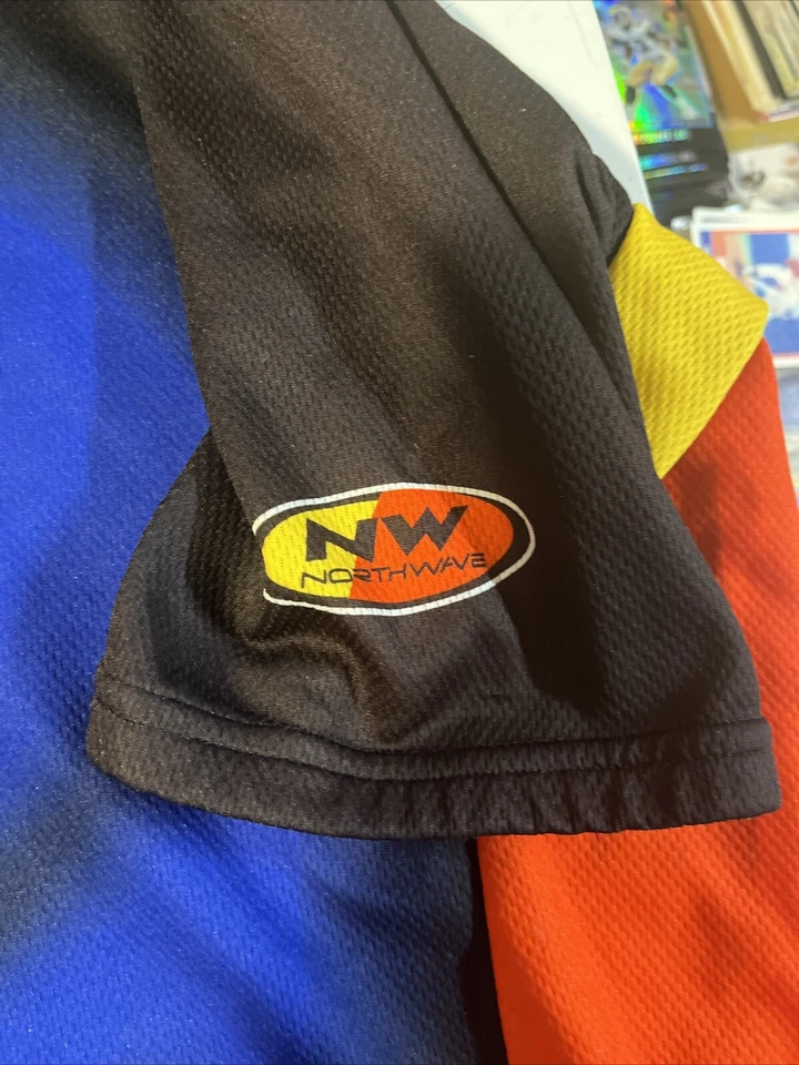 Camisa North Wave Para Hombres XL Camisa de Ciclismo 3/4 Cremallera Azul Negro Rojo Amarillo Foto 4 de 4