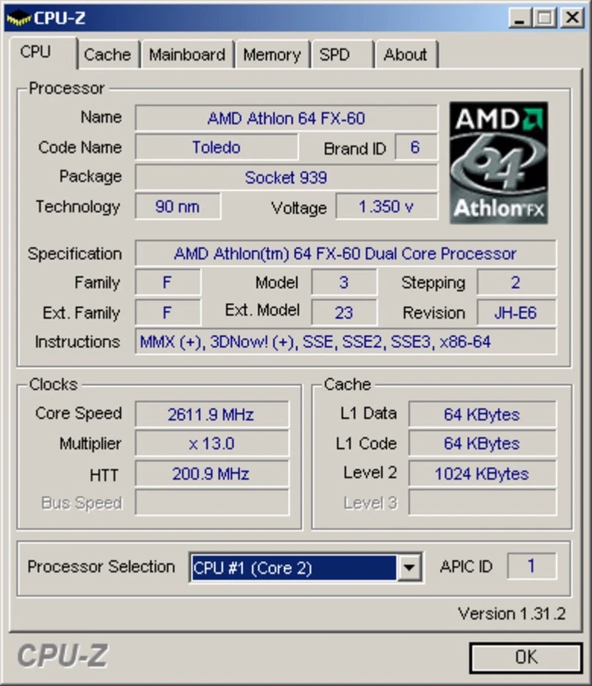 CPU AMD Athlon 64 FX-60 Socket 939 - Image 2 of 2
