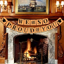 KatchOn, We Are So Proud Of You Banner - Large 14 Feet, Orange and Black 