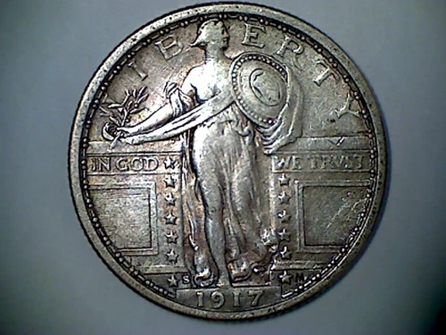 1917-s  standing liberty quarter type one  XF