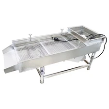 Long Strip Holes 5*25mm Linear Vibrating Screen Stainless Steel JG30-75 80W