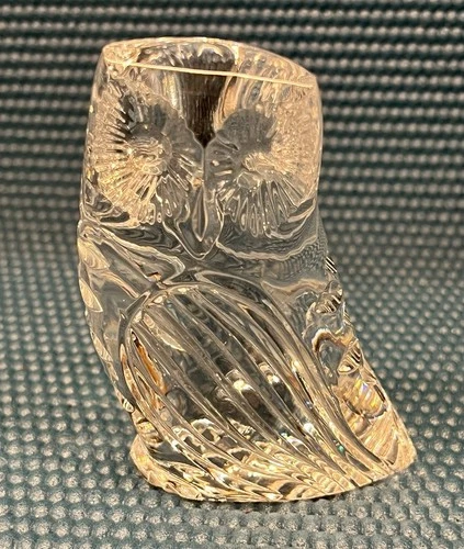 VINTAGE WATERFORD CRYSTAL 3-1/4" OWL FIGURINE/PAPERWEIGHT
