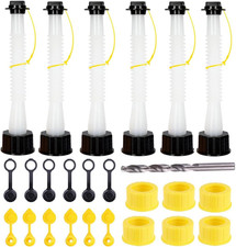 6 Pack Gas Can Spout Replacement Old Style with Pour Nozzle Vent Cap Drill Bit G